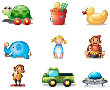 farklı oyuncak koleksiyonu