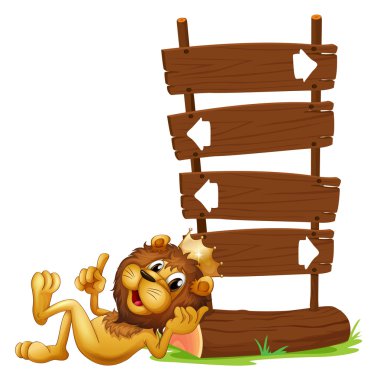 ok yönlendirmeleri ile Kral aslan