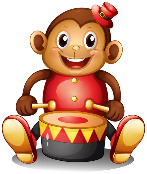 A musical monkey toy — Stock Vector