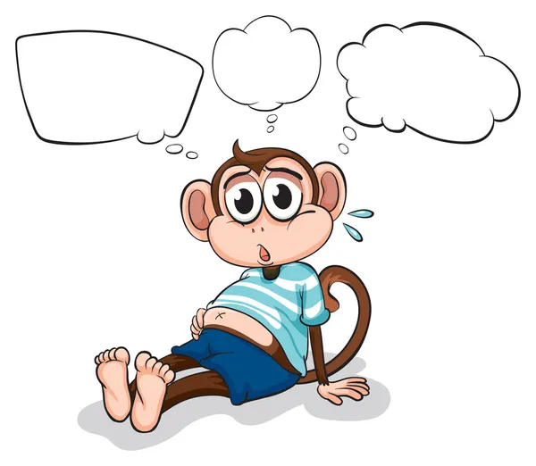 A tired monkey thinking — Stock Vector