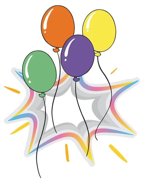 Fyra färgglada flygande ballonger — Stock vektor