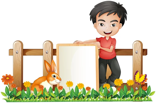 A boy and a bunny — Stock Vector