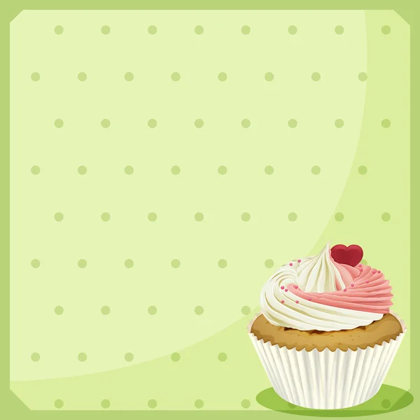 Een lege briefpapier met een cupcake en lettertjes — Stockvector
