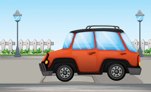 Un coche naranja — Vector de stock