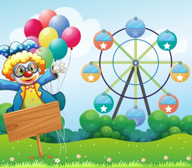 Palyaço balon ve boş tabela