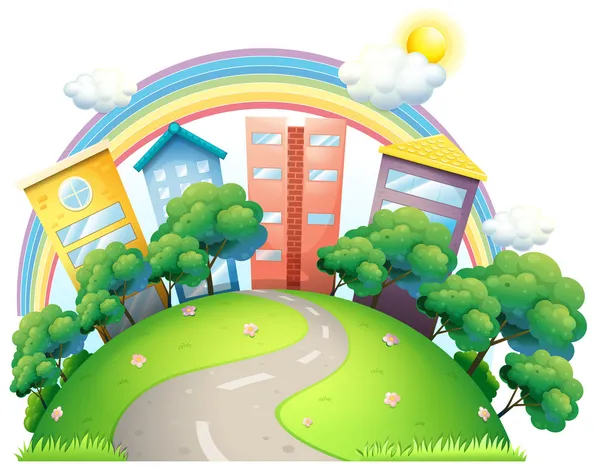 yüksek binalar ve rainbow