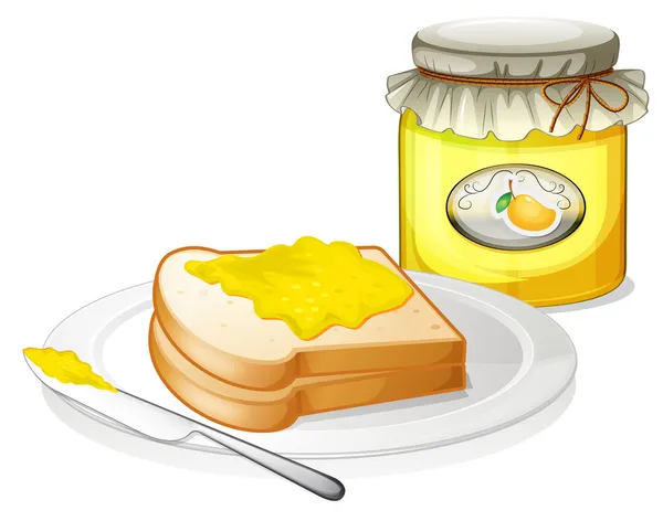 A sandwich with a mango jam — Stock Vector