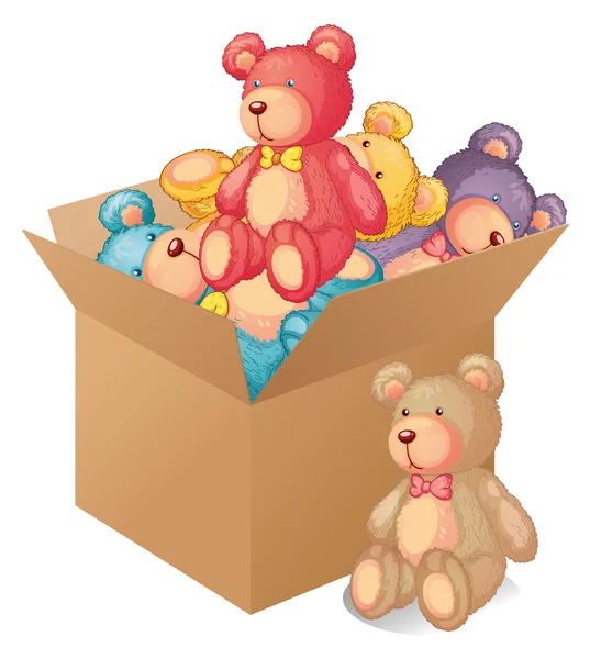 Een doos vol met speelgoed — Stockvector