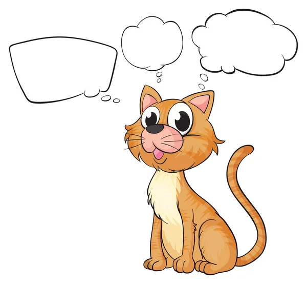 一只空的想法的棕色猫 — 图库矢量图片