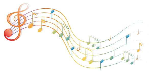 Les notes de musique et le G-clef — Image vectorielle