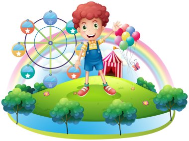 bir çocuk eğlence parkı yakınlarında