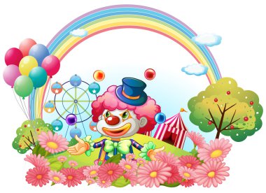 bir karnaval arka bahçede bir palyaço