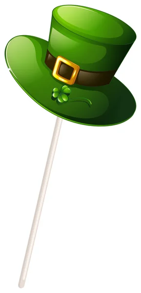 A green hat with a stick — Stock Vector