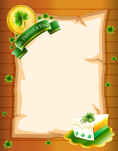 Un papier vierge avec salutation de la Saint-Patrick — Image vectorielle