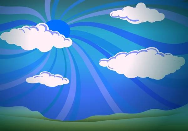 Nuages blancs dans un ciel bleu — Image vectorielle