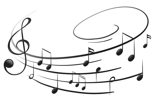 As notas musicais com o G-clef — Vetor de Stock