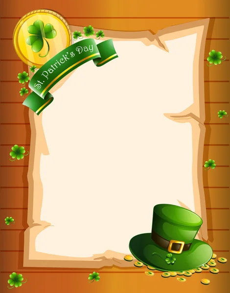 Une feuille vierge pour la Saint-Patrick — Image vectorielle