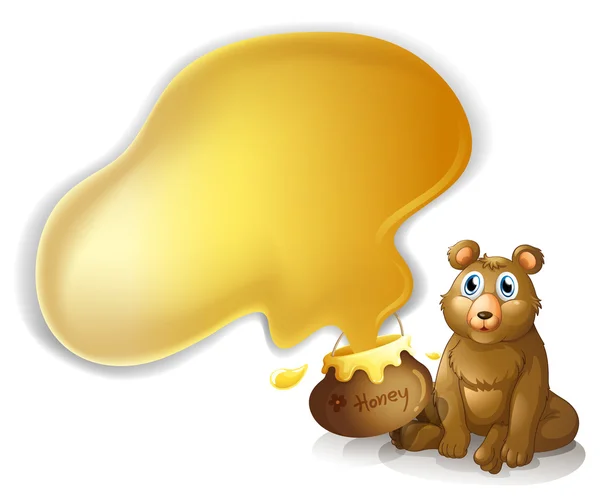 Un oso con una olla de miel — Archivo Imágenes Vectoriales
