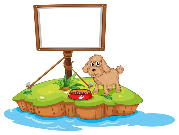 An empty frame near a puppy — Stock Vector