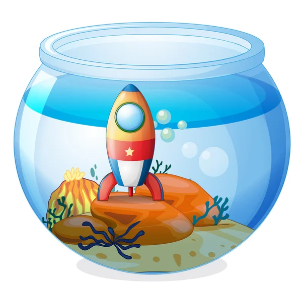 Kosmická loď uvnitř akvária — Stockový vektor