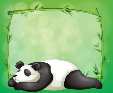 bir ileti örneği ile bir bambu kare ve bir panda