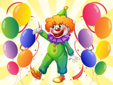 Palyaço balon ortasında