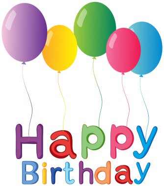 happy birthday tebrik beş balonlar