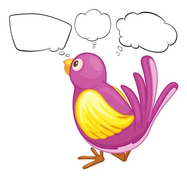 A purple bird with empty callouts — Stock Vector