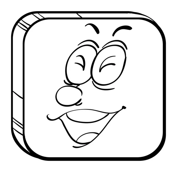 Un cubo con una cara sonriente — Vector de stock