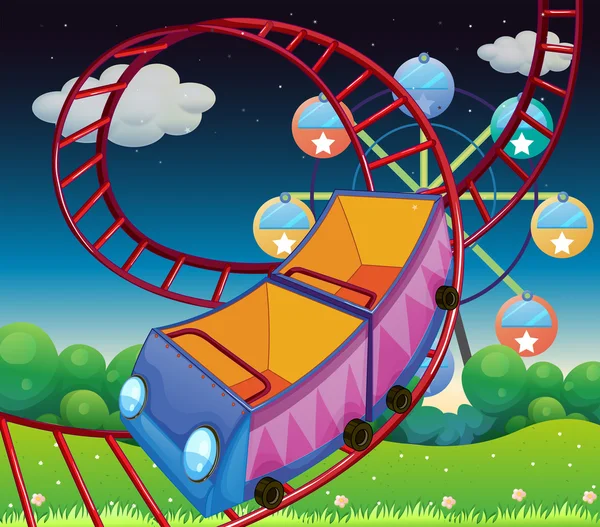 Een roller coaster ride in het carnaval — Stockvector