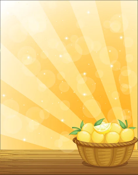 Ein Korb voll Zitronen — Stockvektor