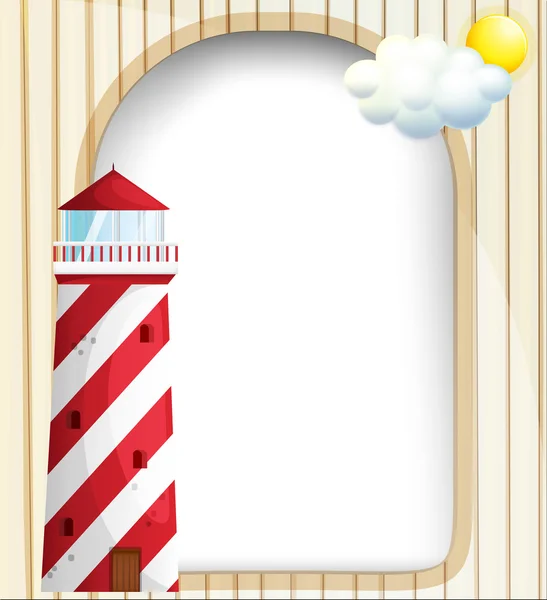 A lighthouse in front of an empty template — Stock Vector