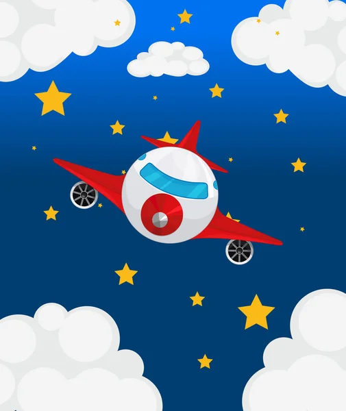 Un avión en el cielo — Vector de stock