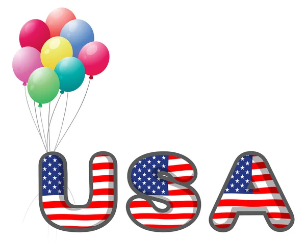 ABD harfler renkli balonları — Stok Vektör