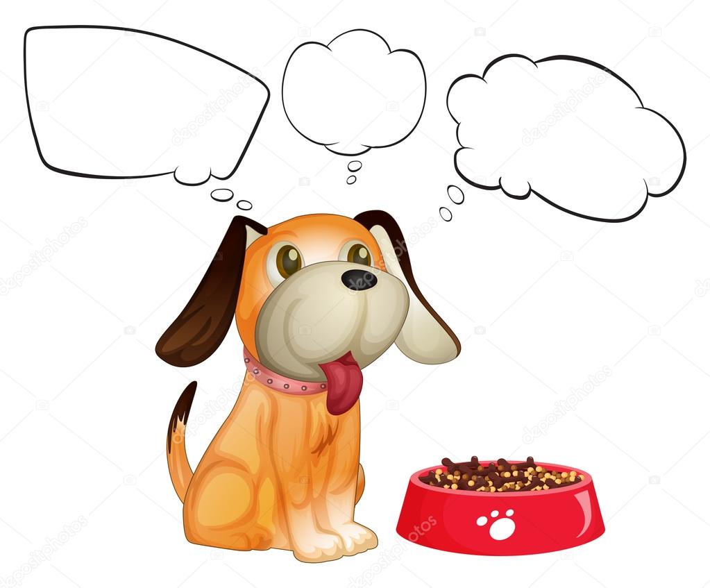 空の吹き出しと彼のドッグフードの横にある子犬 ストックベクター C Interactimages