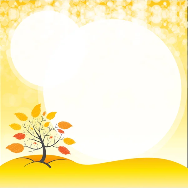 A blank space with an autumn tree — Stock Vector