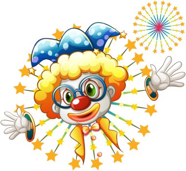 bir fireworks bir palyaço ile