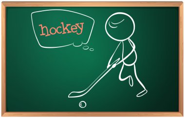 hokey oyuncusu ile bir yazı tahtası
