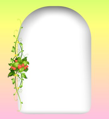 bir çilek bitki yanındaki boş bir yüzeyle