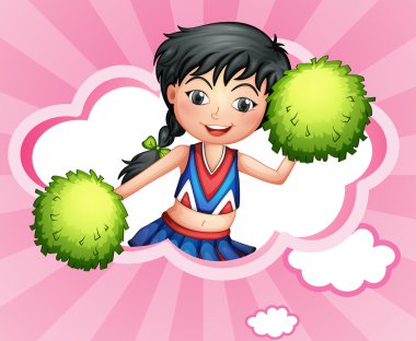 bir bulut ile güzel bir cheerdancer