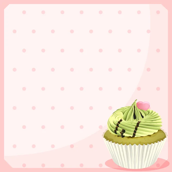 En tom mall med en glasyr cupcake — Stock vektor