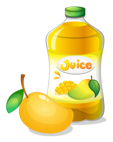 Una bottiglia di succo di mango — Vettoriale Stock