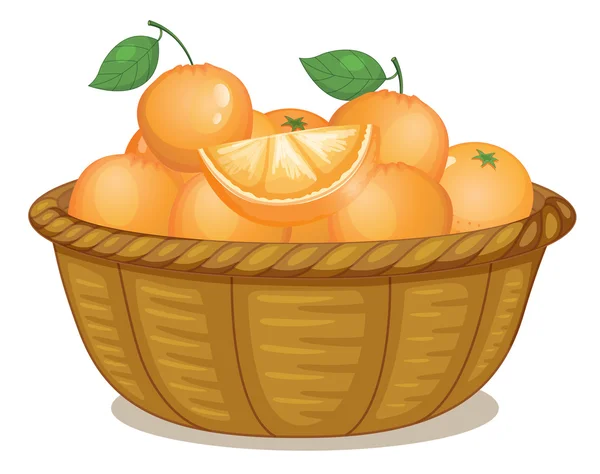 Un panier plein d'oranges — Image vectorielle