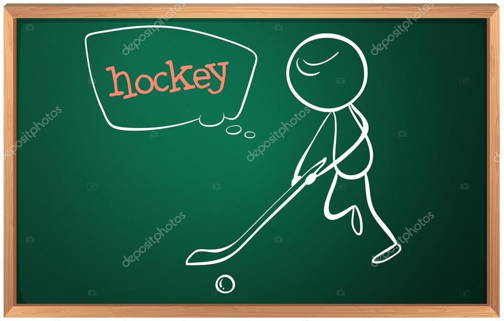 A blackboard with a hockey player Stock Vector Image by ©interactimages