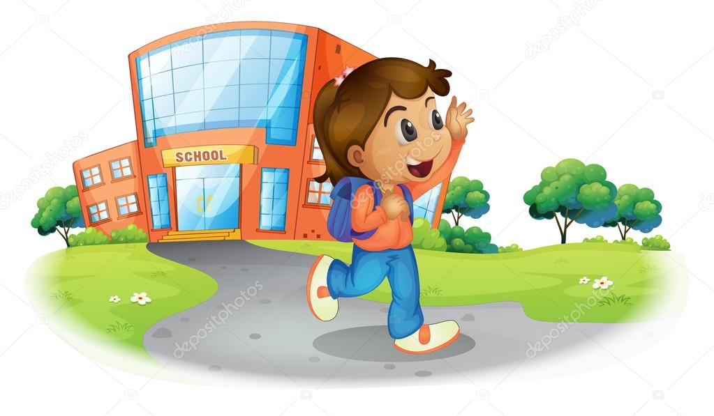 A girl going home from school Stock Vector Image by ©interactimages