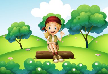 gövde Hill'de oturan bir kız