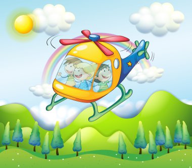 çocuğu olan bir helikopter