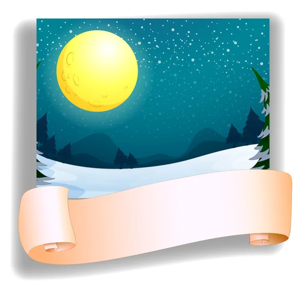 A fullmoon and an empty template — Stock Vector