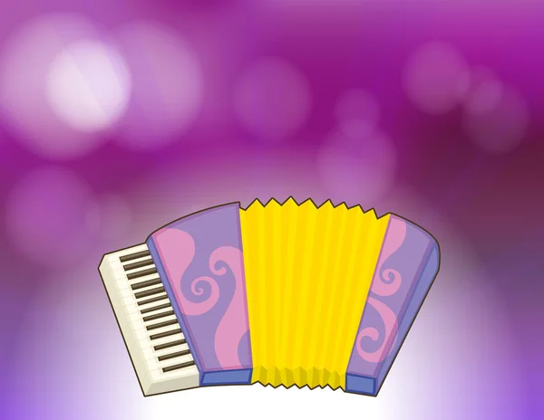 Eine lila Schreibwaren mit einem Musikinstrument — Stockvektor