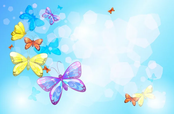 Un papel especial con mariposas de colores — Vector de stock